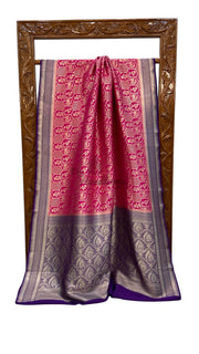 Pure Satan Silk Banarasi Handloom Saree - All Over Jaal  Work - The Handlooms
