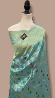 Ektara Pure Katan Silk Banarasi Handloom Saree - All over kadiyal Jaal work - The Handlooms