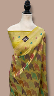 Ektara Pure Katan Silk Banarasi Handloom Saree - All over kadiyal Jaal work - The Handlooms