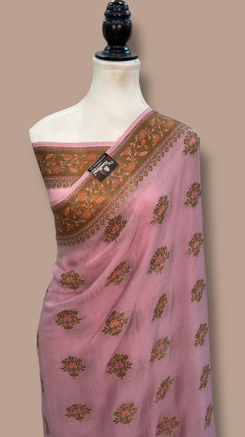 Pure Chiffon Khaddi Banarasi Saree - The Handlooms