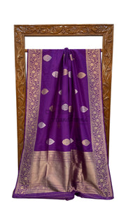 Pure Katan Silk Banarasi Handloom Saree - All Over Sona Roopa Kadua Boota - The Handlooms