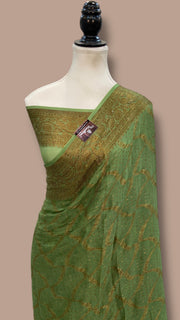 Pure Chiffon Khaddi Banarasi Saree - The Handlooms