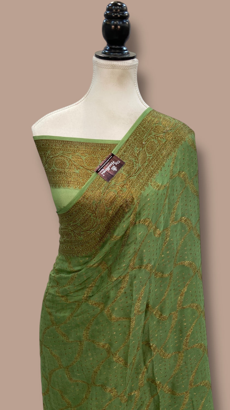 Pure Chiffon Khaddi Banarasi Saree - The Handlooms