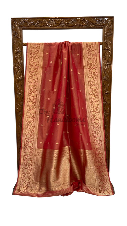 Pure Katan Tissue Silk Handloom Banarasi Saree - All Over Kadua Motifs - The Handlooms