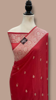 Pure Georgette Handloom Banarasi Saree - The Handlooms