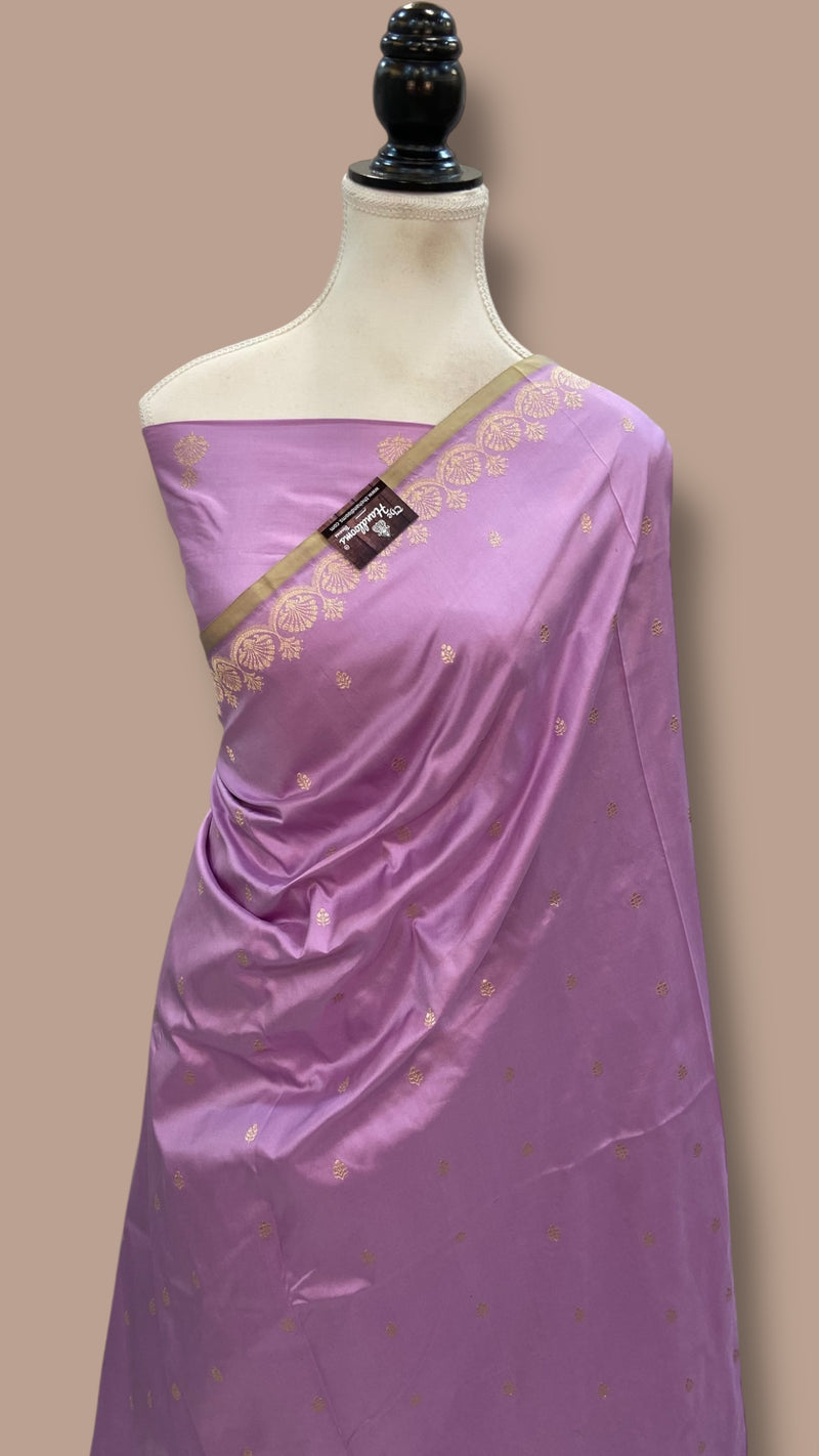 Pure Katan Silk Banarasi Handloom Saree - All Over Kadua Motifs - The Handlooms