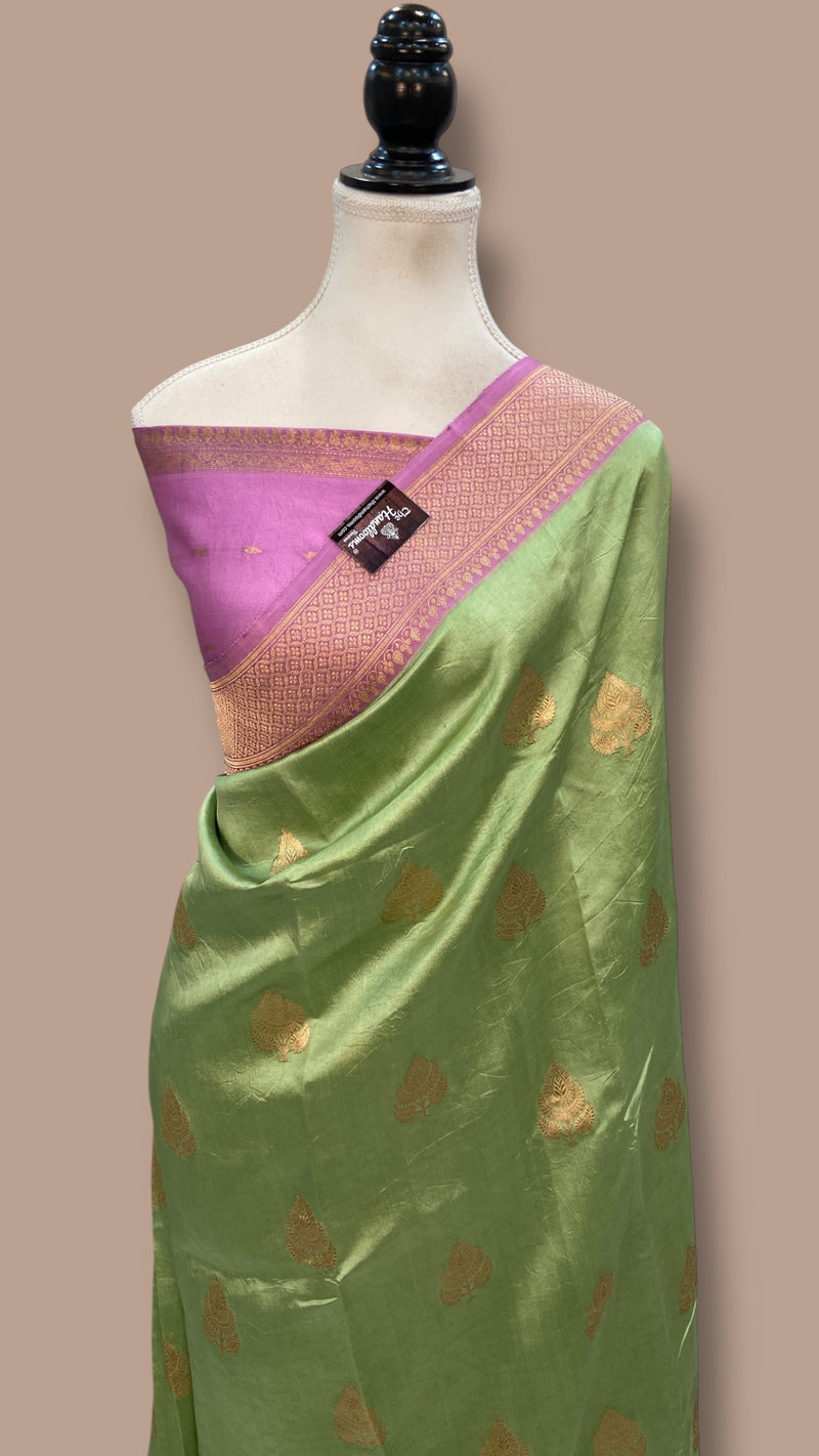 Pure Katan Silk Banarasi Handloom Saree - All over Kadua motifs - The Handlooms