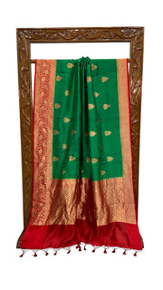 Pure Katan Silk Banarasi Handloom Saree - All over Kadua motifs - The Handlooms