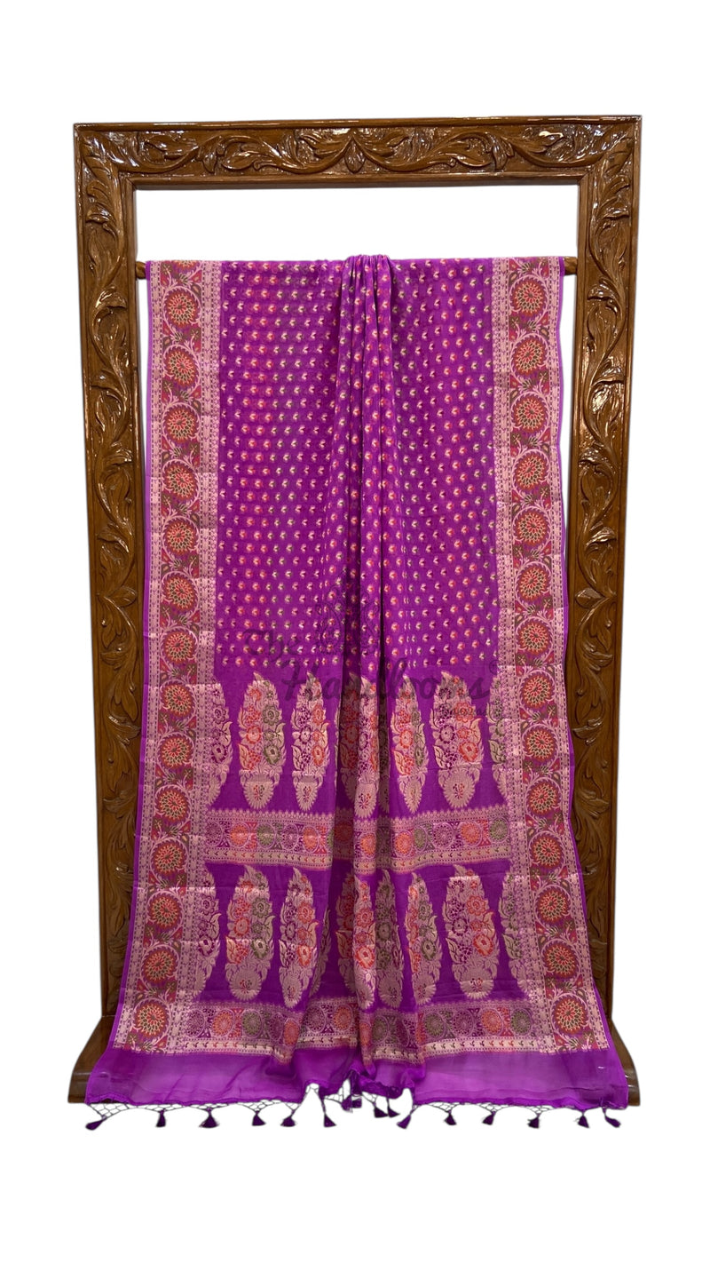 Pure Chiffon Khaddi Banarasi Saree - The Handlooms
