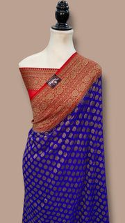 Pure Khaddi Georgette Handloom Banarasi Saree - The Handlooms