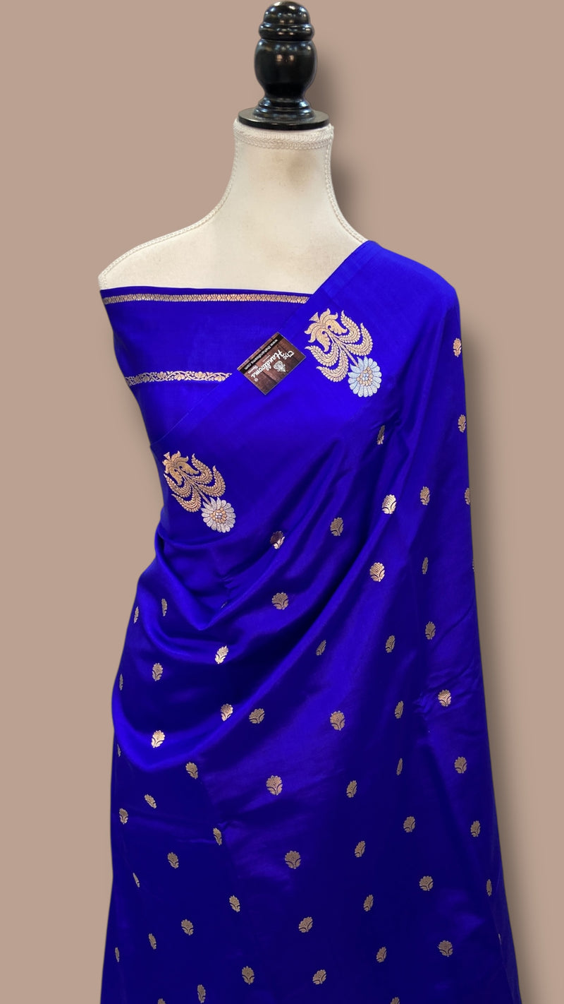 Pure Katan Silk Banarasi Handloom Saree - All over Kadua motifs - The Handlooms