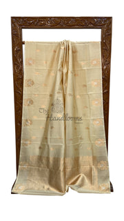 Pure Katan Silk Banarasi Handloom Saree - All over Kadua Motifs - The Handlooms