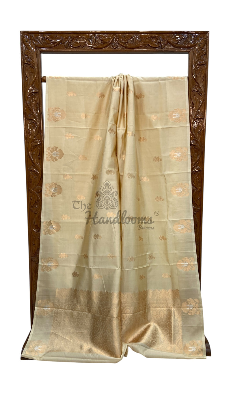 Pure Katan Silk Banarasi Handloom Saree - All over Kadua Motifs - The Handlooms