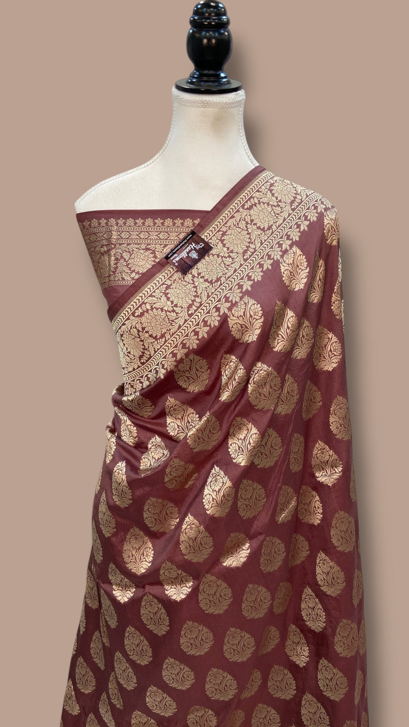 Pure Katan Silk Banarasi Handloom Saree - All Over Jaal Work - The Handlooms