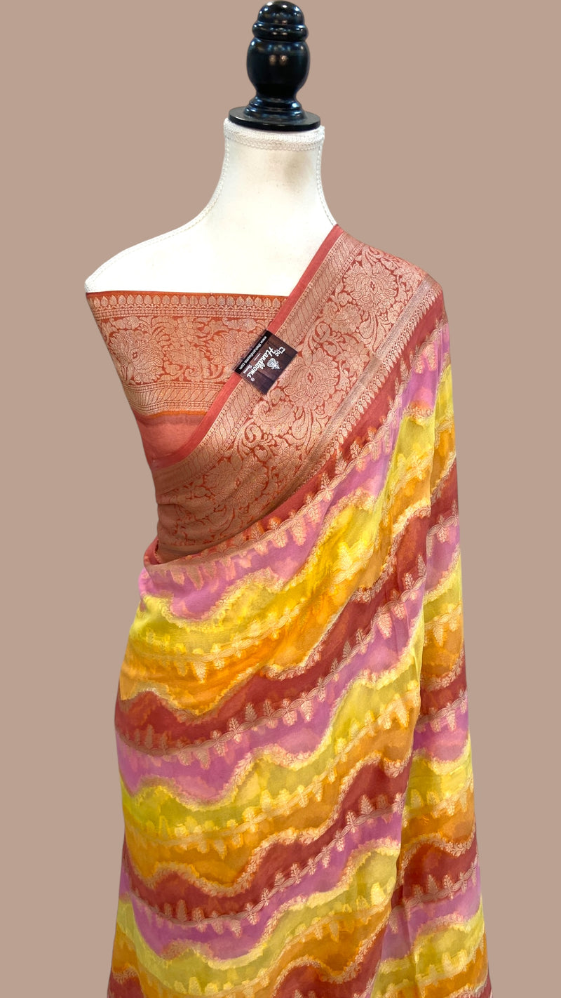 Pure Chiffon Khaddi Banarasi Saree - The Handlooms