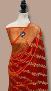 Pure Mango Silk Banarasi Handlokom Saree - The Handlooms