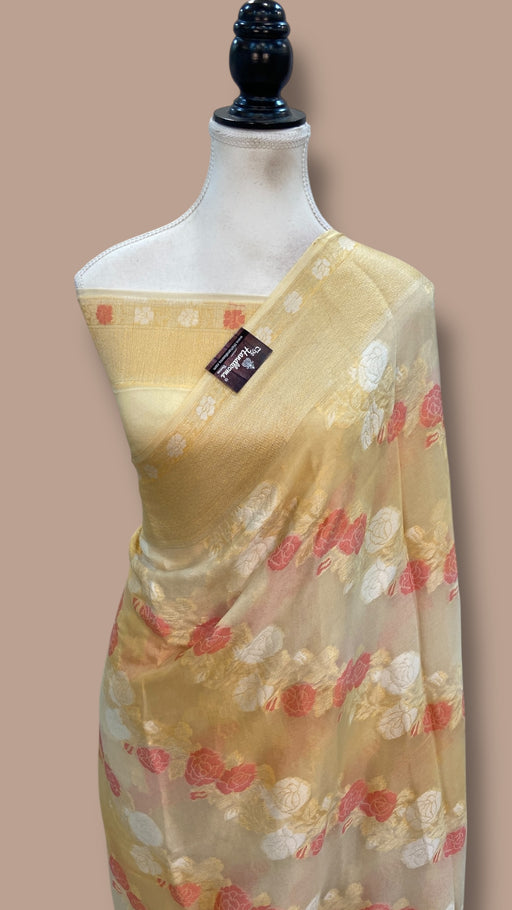 Pure Chiffon Khaddi Banarasi Saree - The Handlooms