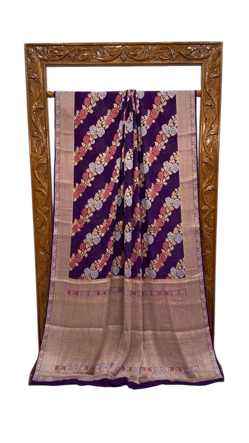 Pure Chiffon Khaddi Banarasi Saree - The Handlooms