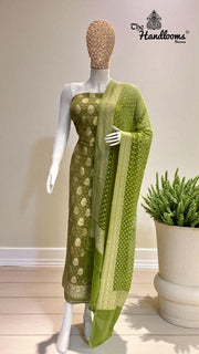 Tissue Khaddi Georgette Banarasi Dress material - The Handlooms