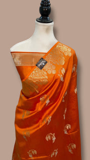 Pure Mango Silk Banarasi Handlokom Saree - The Handlooms