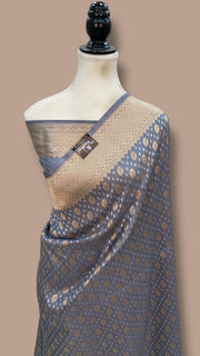 Pure Katan Silk Banarasi Handloom Saree - All Over Sona Roopa Jaal Work - The Handlooms