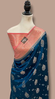 Pure Chiniya Silk Khaddi Handloom Banarasi Saree - The Handlooms