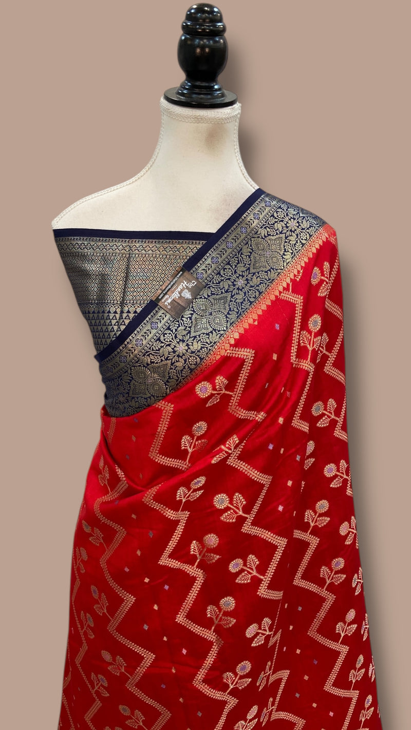 Pure Chiniya Silk Handloom Banarasi Saree - The Handlooms