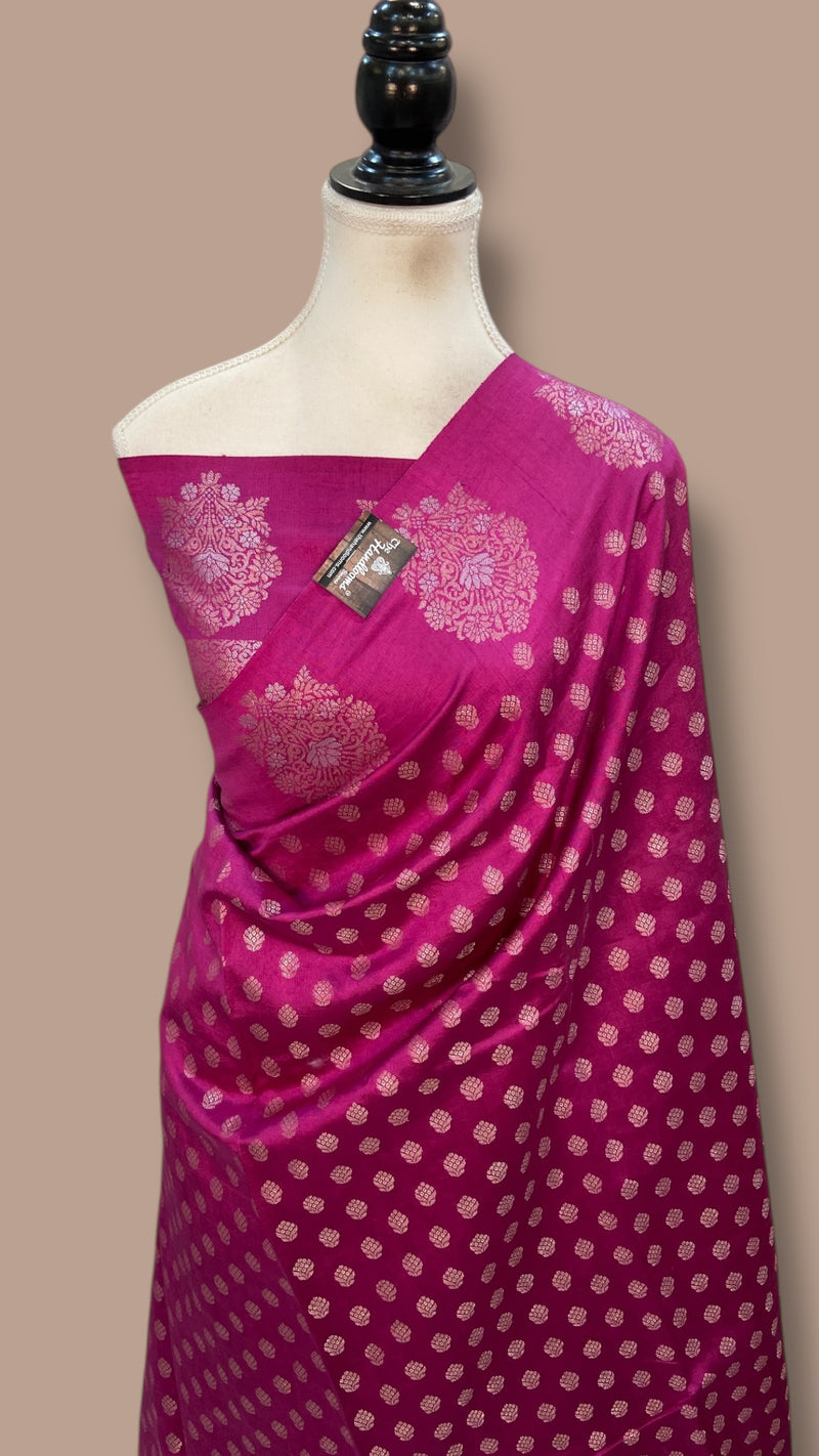 Pure Mango Silk Banarasi Handlokom Saree