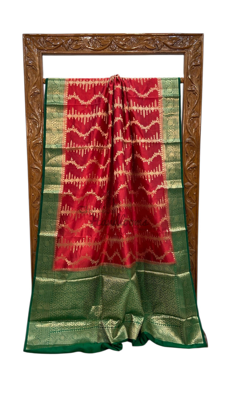 Pure Dupion Silk Banarasi Saree - The Handlooms