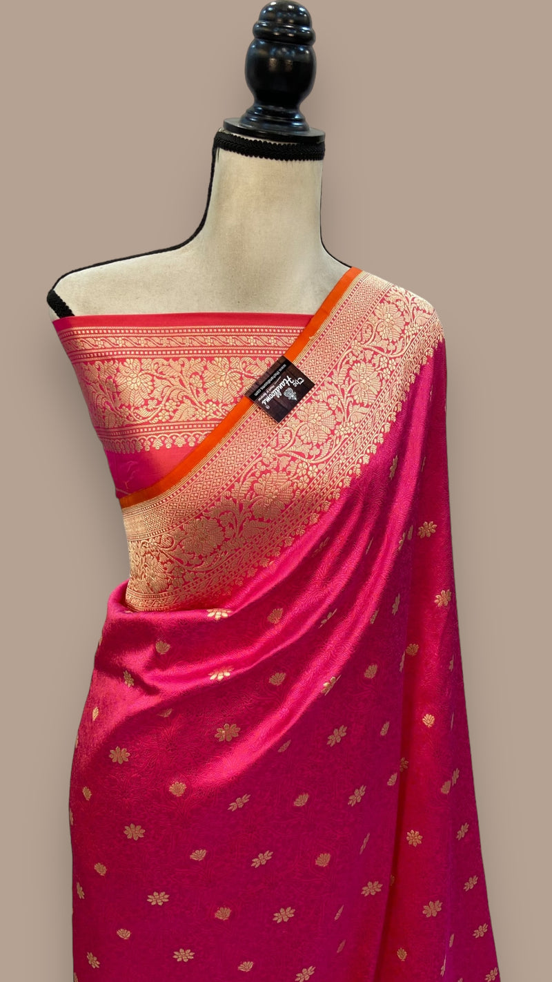 Pure Katan Silk Banarasi Handloom Saree - Tanchui Brocade - The Handlooms
