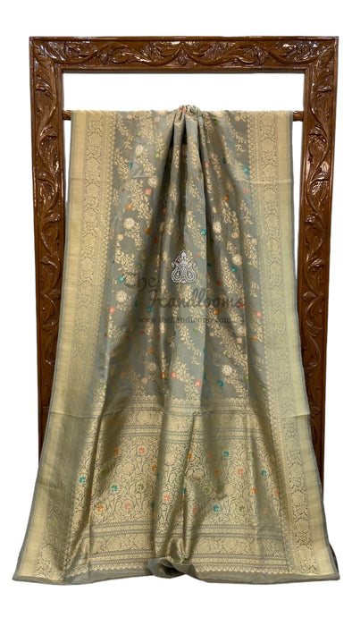 Pure Katan Silk Banarasi Handloom Saree - All over Sona Roopa kadiyal Jaal work