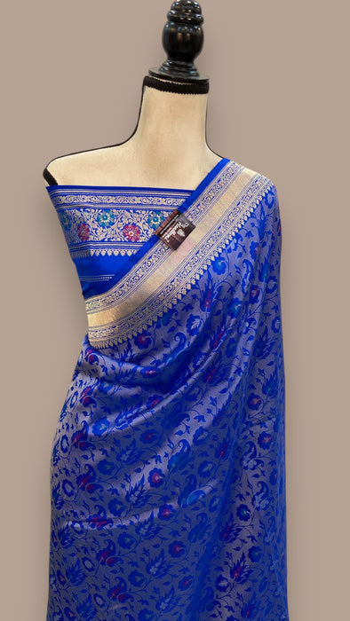 Pure Katan Silk Banarasi Handloom Saree - Tanchui Brocade With Meenakari