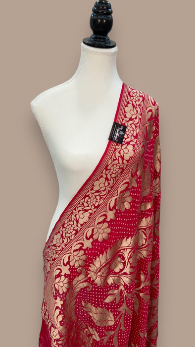 Pure Georgette Banarasi Bandhej Handloom Dupatta