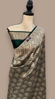 Pure Katan Silk Banarasi Handloom Saree - Tanchui Brocade With Meenakari - The Handlooms