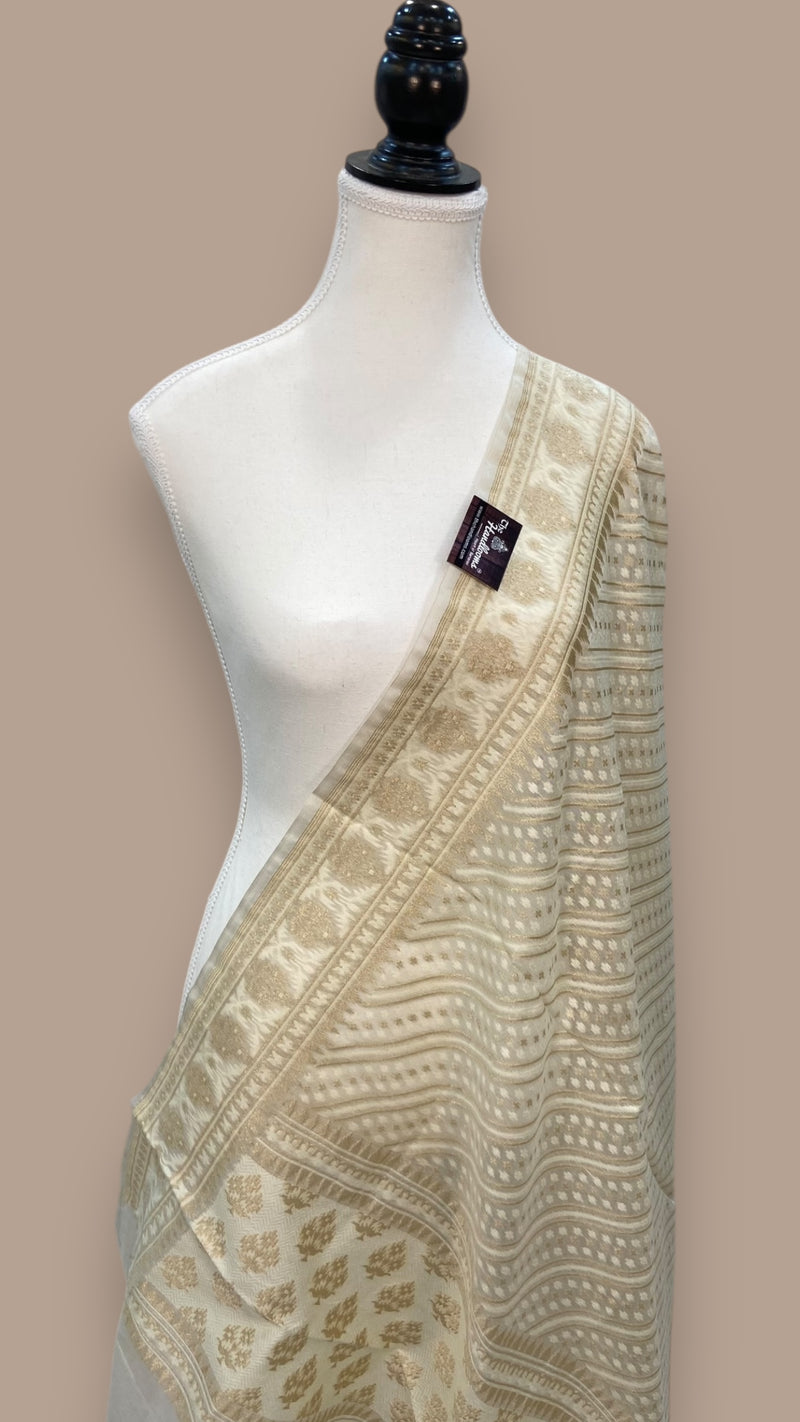 Pure Cotton Banarasi Handloom Dupatta - The Handlooms