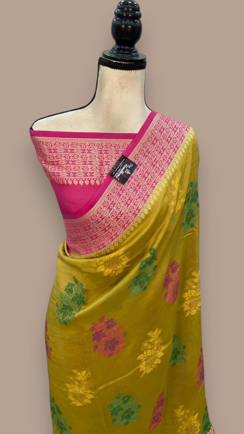 Pure Butter Crepe Banarasi Saree - The Handlooms