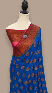 Pure Chiffon Khaddi Banarasi Saree - The Handlooms