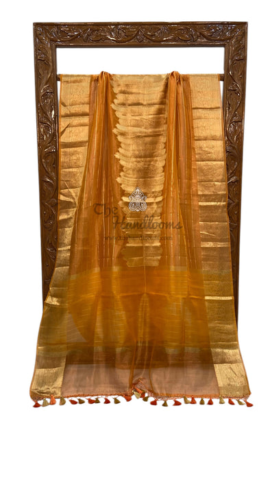 Pure Metallic Tissue Handloom Banarasi Saree