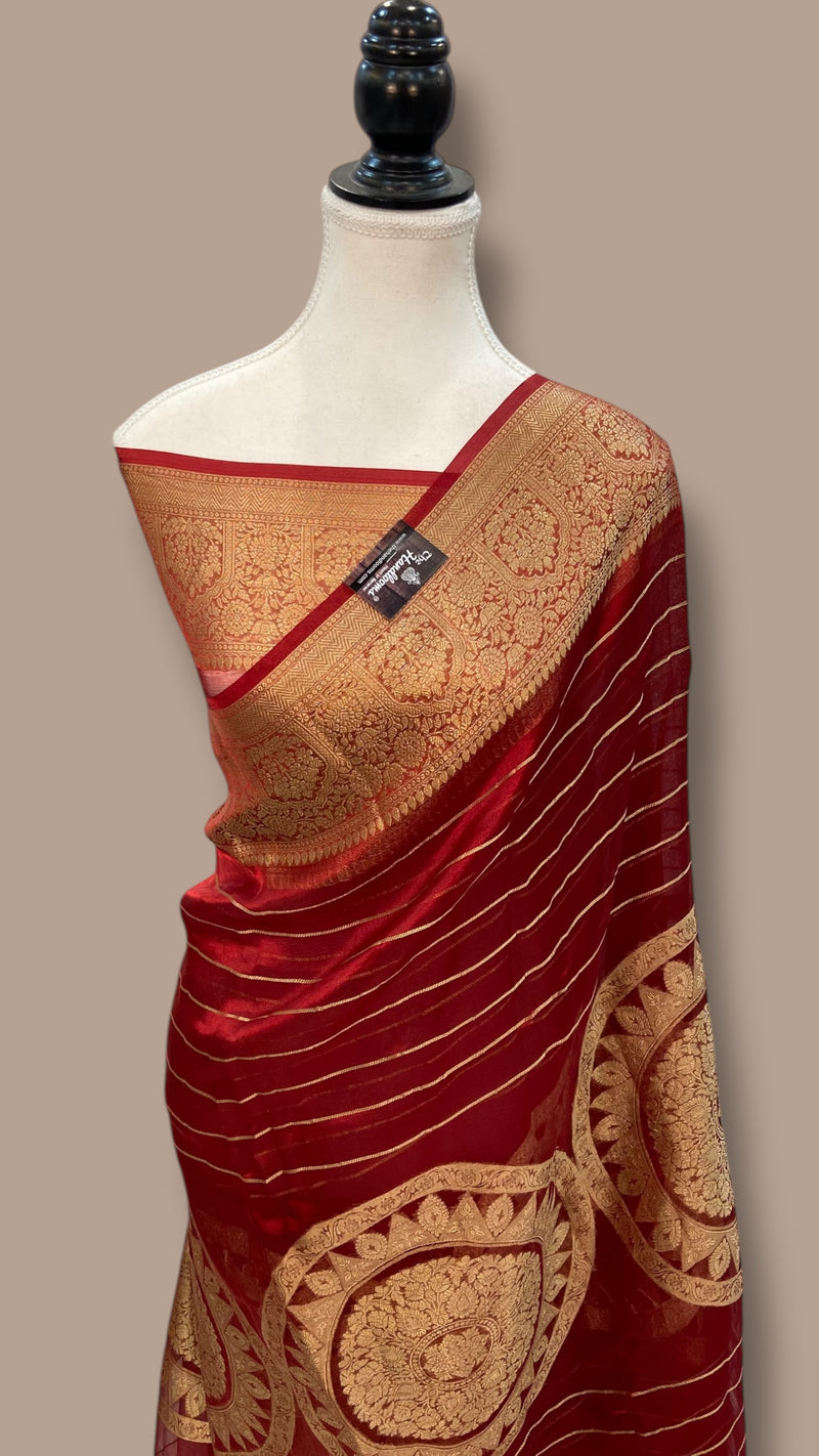 Pure Metallic Tissue Handloom Banarasi Saree - The Handlooms