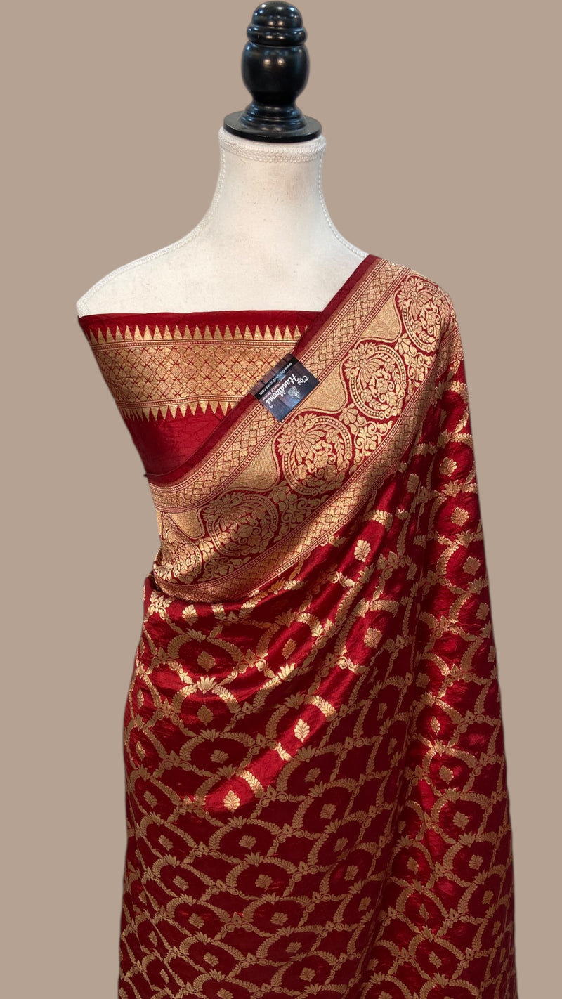 Pure Dupion Silk Banarasi Handloom Saree - The Handlooms