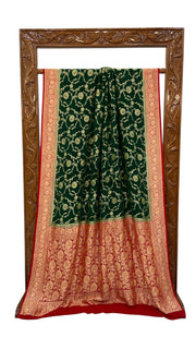 Pure Khaddi Georgette Banarasi Saree -  Gold zari - The Handlooms