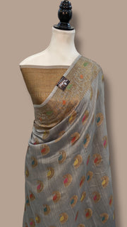Moonga Georgette Handloom Banarasi Saree - The Handlooms