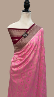 Moonga Georgette Handloom Banarasi Saree - The Handlooms