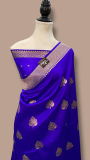 Pure Katan Silk Banarasi Handloom Saree - All over Kadua motifs - The Handlooms