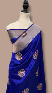 Pure Katan Silk Banarasi Handloom Saree - All over Kadua motifs With Meenakari - The Handlooms