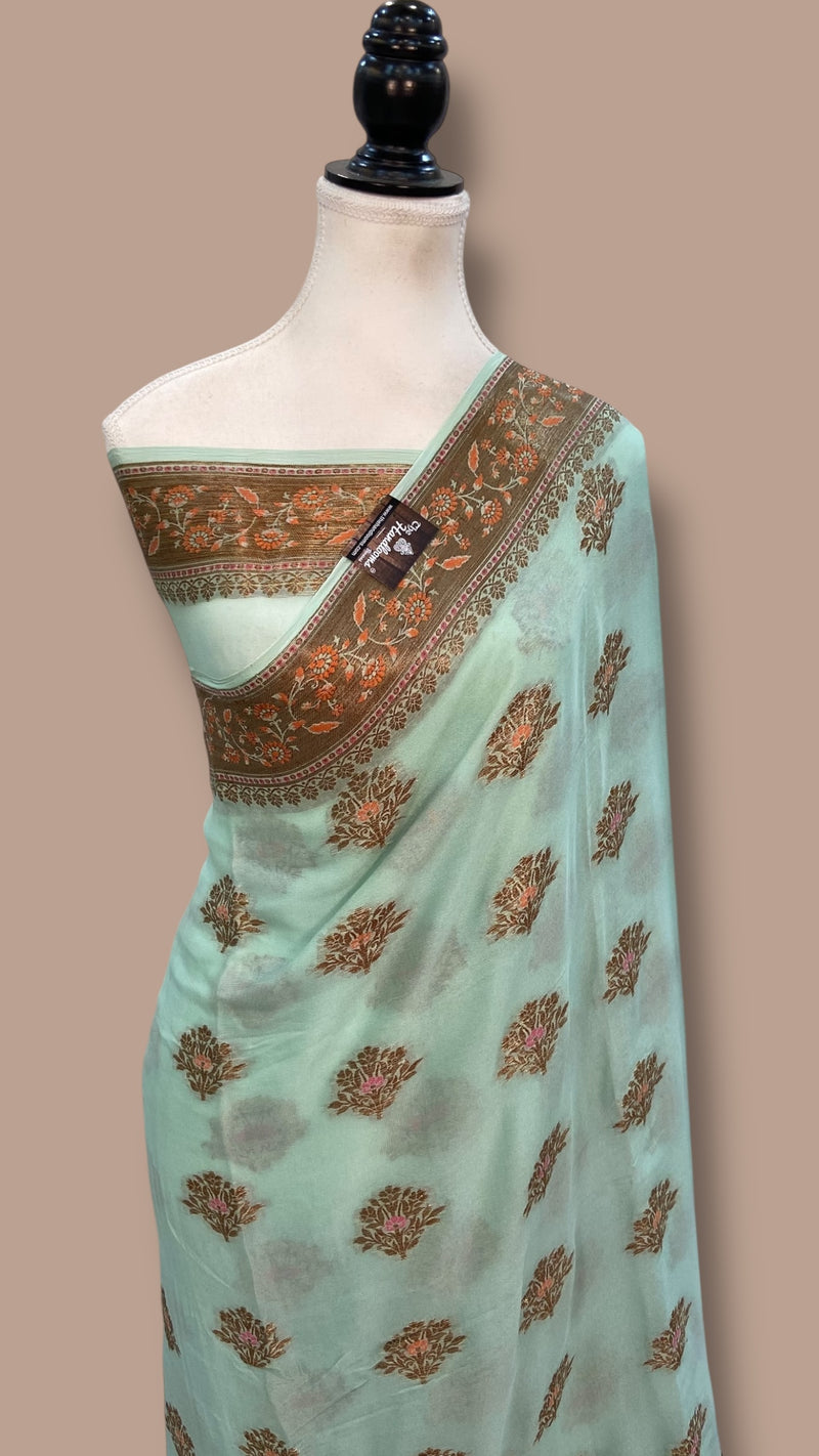 Pure Chiffon Khaddi Banarasi Saree - The Handlooms