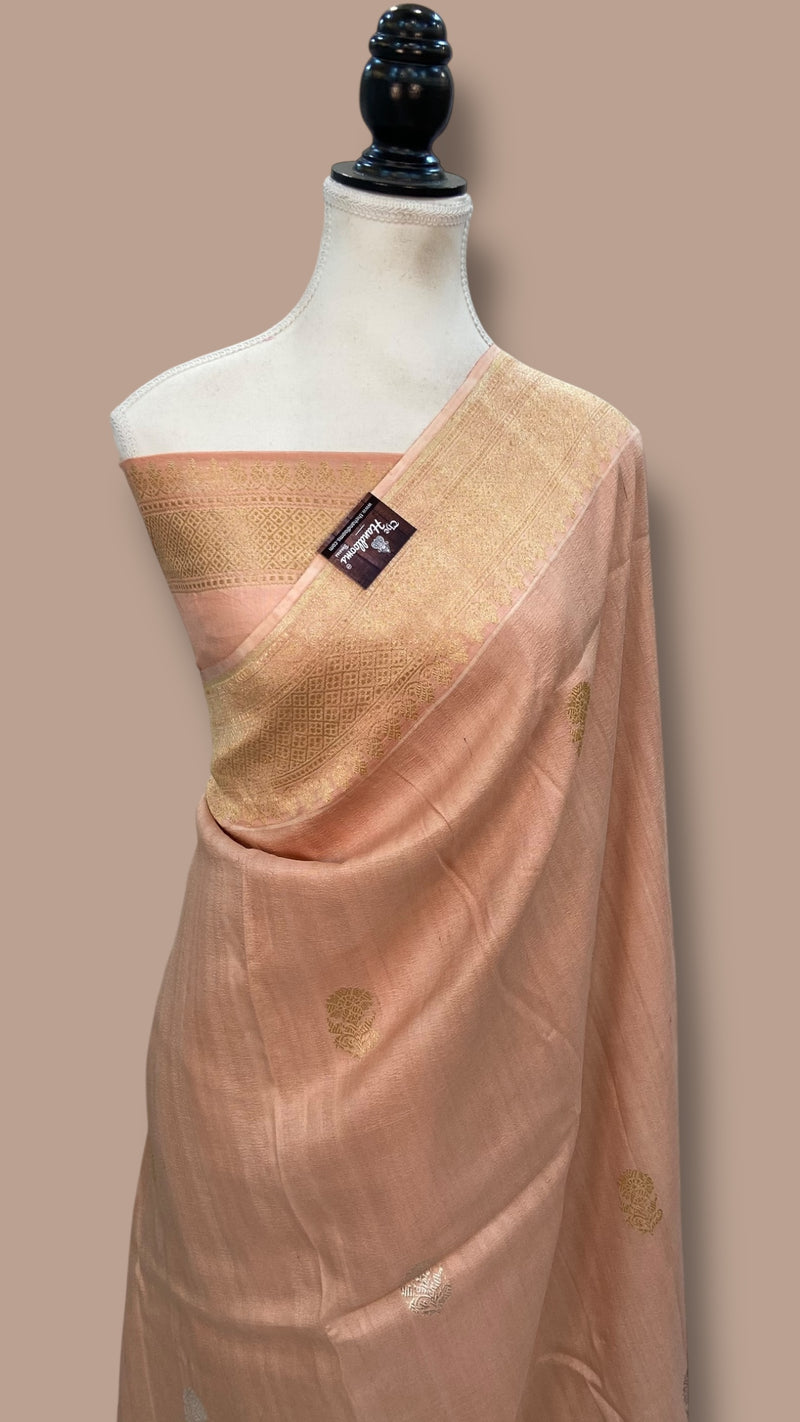 Pure Tussar Handloom Banarasi Saree - All over kadua Weaving - The Handlooms