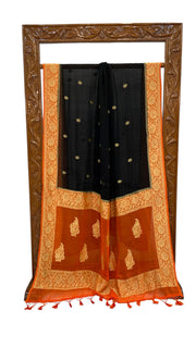 Pure Georgette Banarasi Saree - Gold zari - The Handlooms