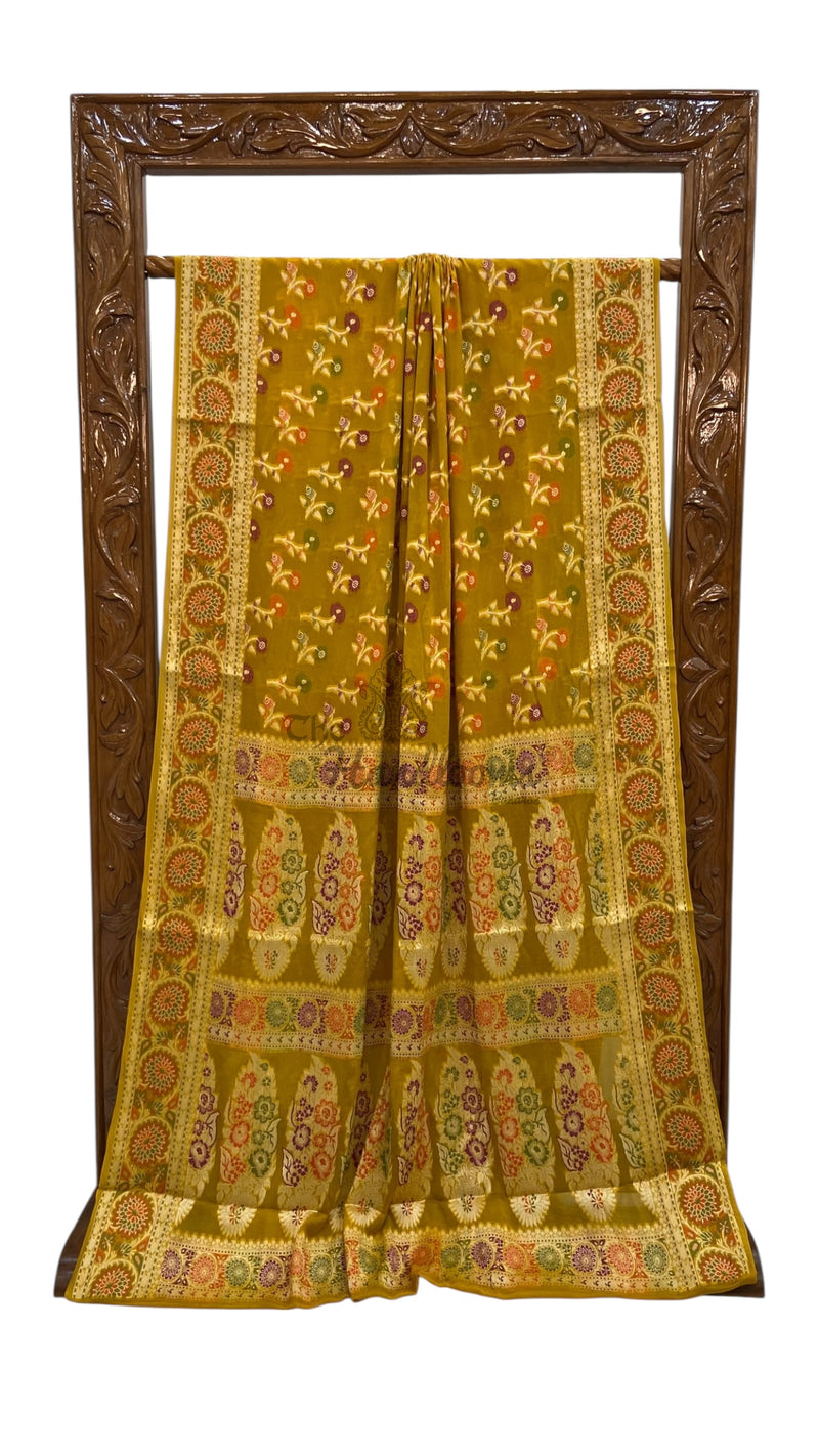 Pure Chiffon Khaddi Banarasi Saree - The Handlooms