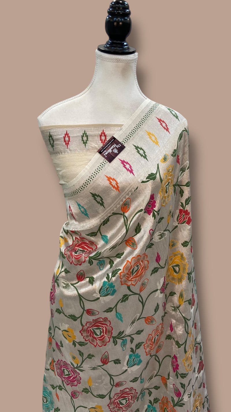 Tussar Georgette Brocade Handloom Banarasi Saree - The Handlooms